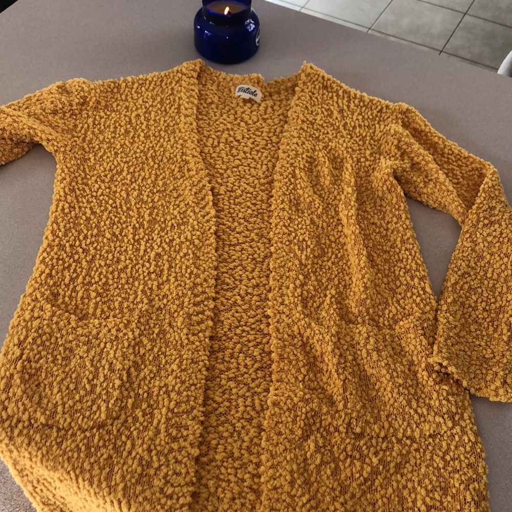 Listicle Yellow Popcorn Cardigan